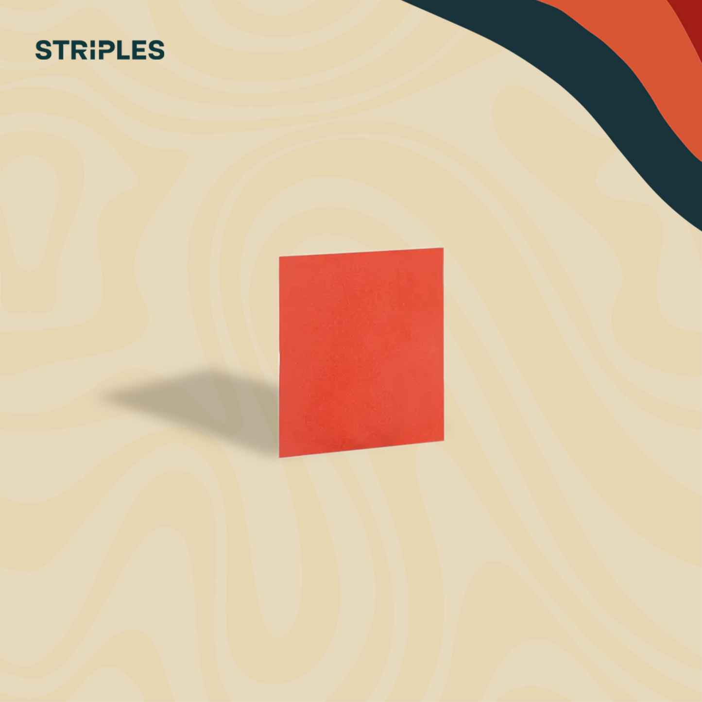 Single STRIPLES cranberry Energy Strip—red oral strip close-up for mental energy and focus